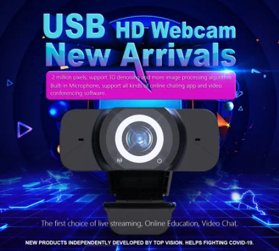 2020 Vendita calda Mini Webcam HD 1080P Webcam per laptop USB con microfono Telecamere per conferenze tecnologiche online