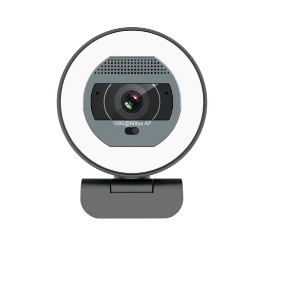 Vendi Webcam con luce anulare 1080p 2K Zoom 5X Webcam con luce anulare per fotocamera desktop USB per laptop per conferenze di gioco