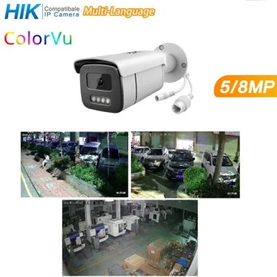 Telecamera IP bullet 5MP/8MP CCTV 4K Telecamera IP Colorvu HD a colori Telecamera a luce calda con rilevamento umano, Onvif, IP66, Telecamera CCTV ODM/OEM, NVR, PTZ